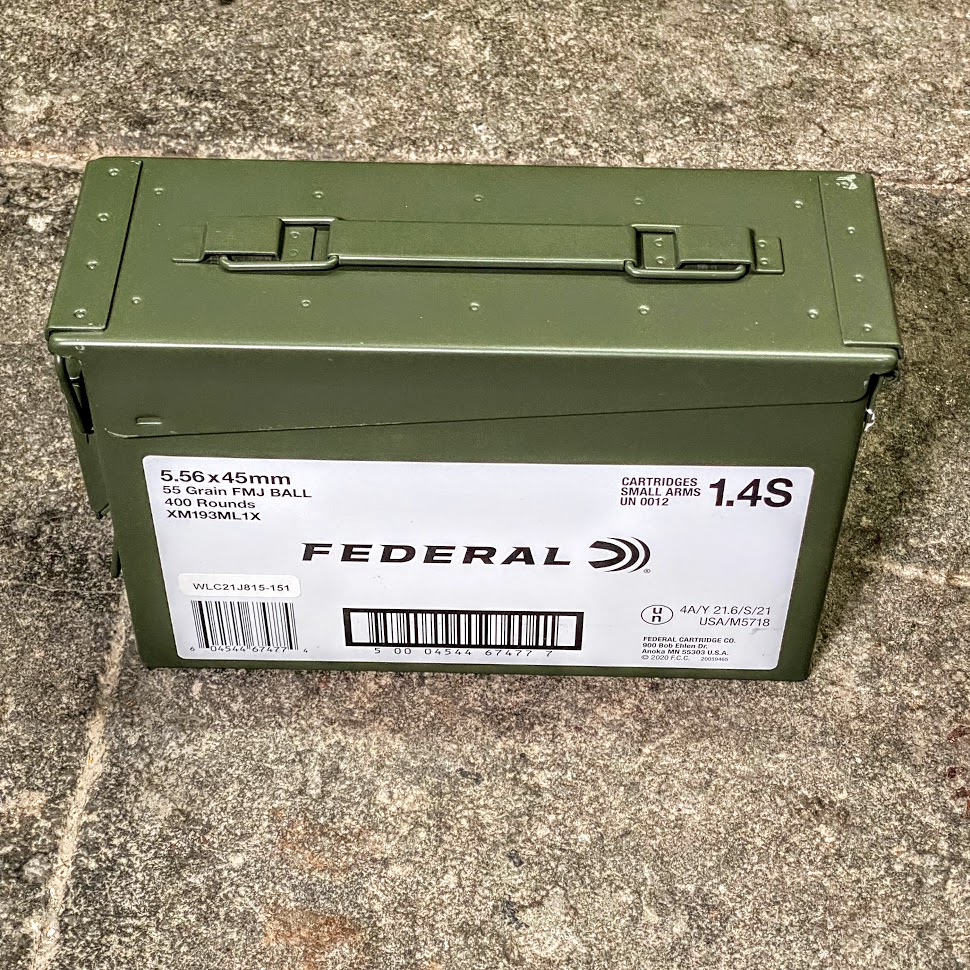 400rds Federal M193 5.56mm w/ Ammo Can - GUNTICKETS [10 SPOT] - GUNBROS