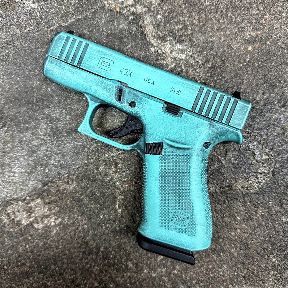 Glock 43X 9mm Distressed Robbins Egg Blue - GUNTICKETS [10 SPOT] - GUNBROS