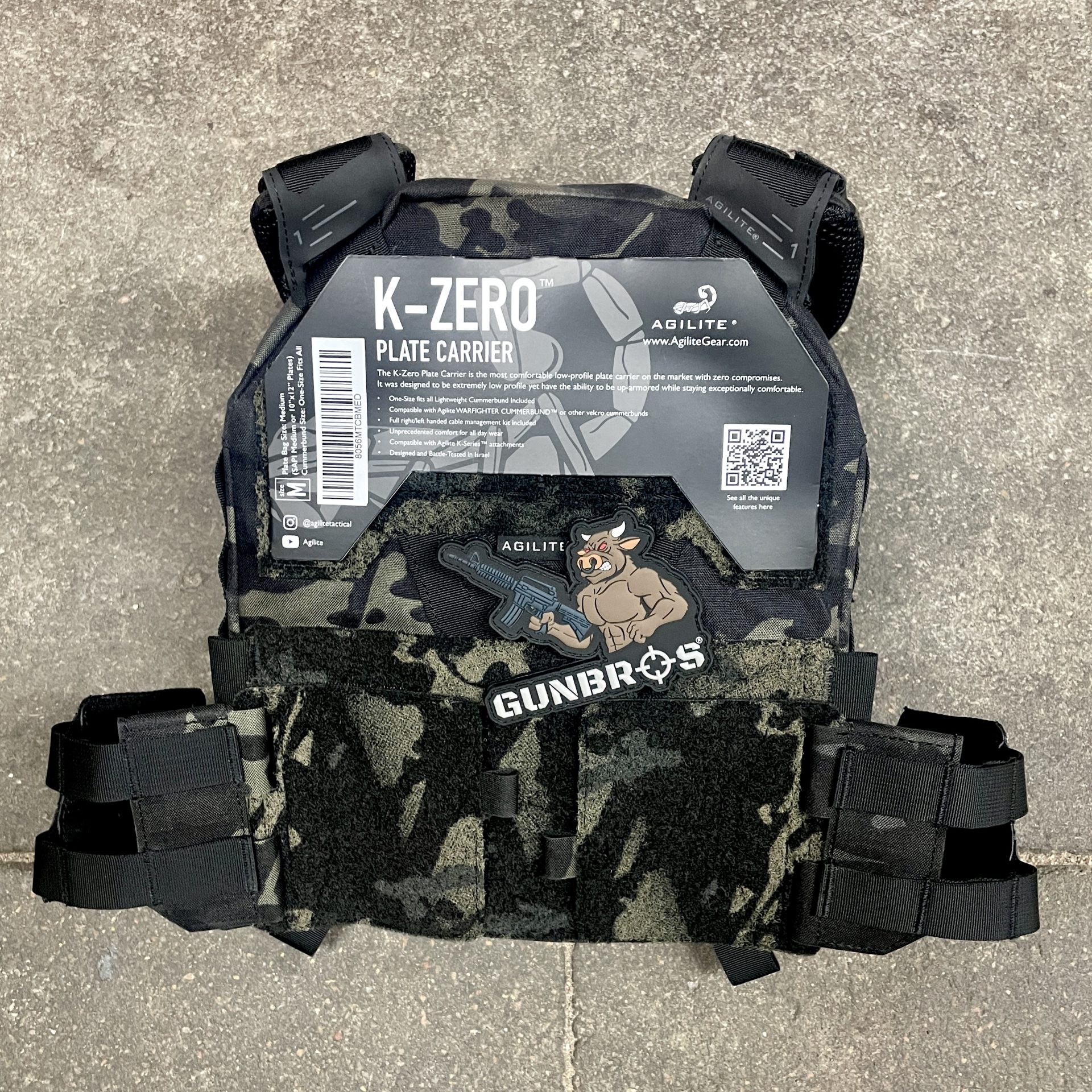 Agilite K-Zero Black Multi-Cam Plate Carrier w/ Agilite Protector